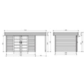 Abri de jardin Larvik 8,17m² en bois massif 28mm avec terrasse couverte - SOLID Ma boutique